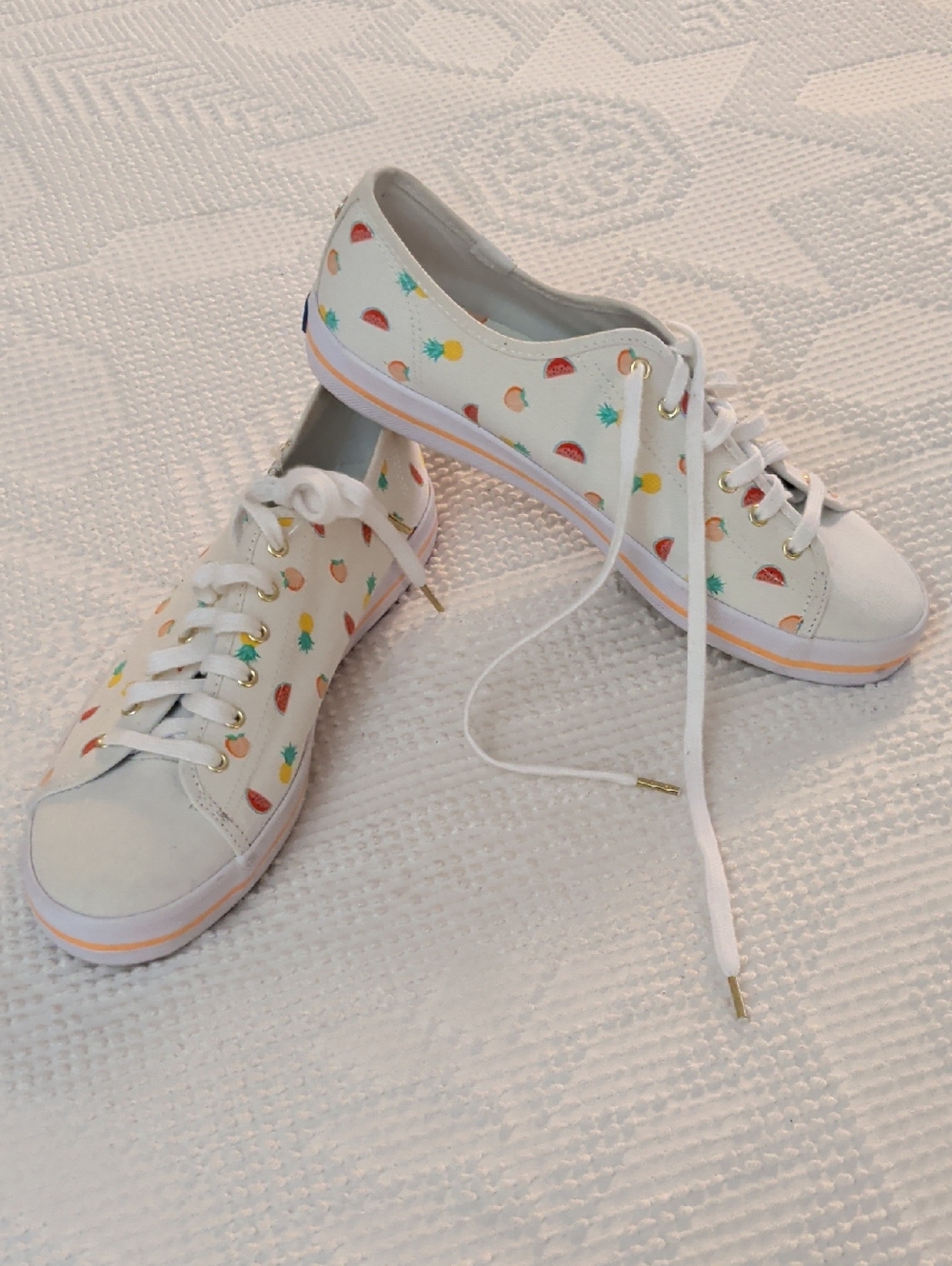 Keds Sunny Life-White Sneakers with Multicolor Fruit Print
